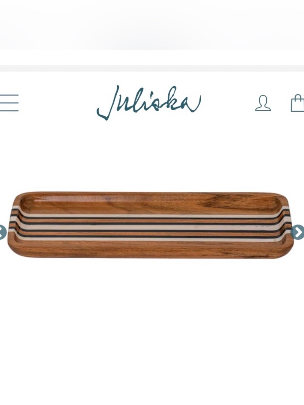 Juliska Stonewood Stripe 13.5” rectangle tray